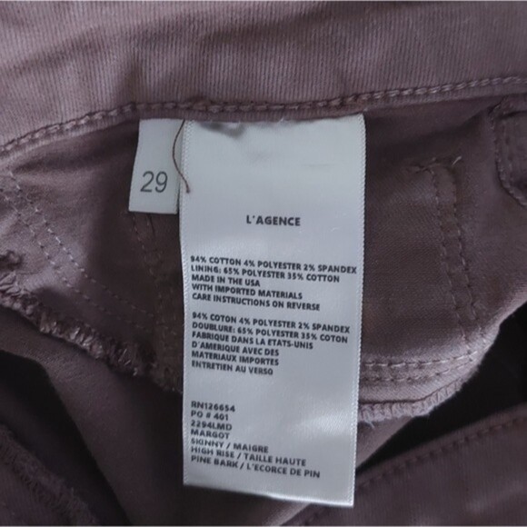 L'Agence☆ High Rise☆ Margot Taupe Mocha cotton spandex fitted Mom Jeans size.29 - Picture 4 of 7